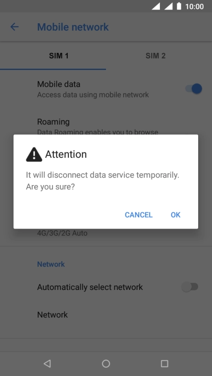 Press OK and your phone will search for networks.