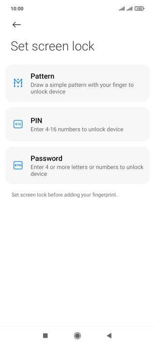 Press the required phone lock code and follow the instructions on the screen to create an additional phone lock code.