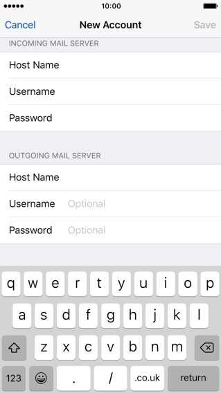 Press Host Name and key in mail.vodafone.ie.