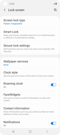 Press Screen lock type and key in the additional phone lock code.