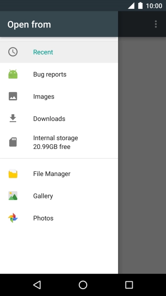 Press Gallery and go to the required folder.