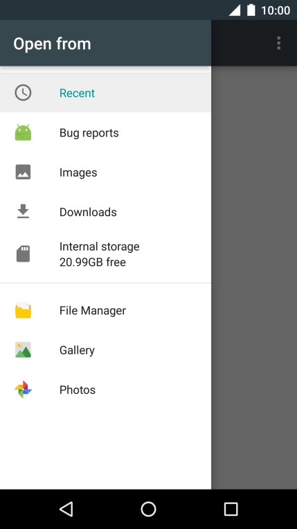 Press Gallery and go to the required folder.