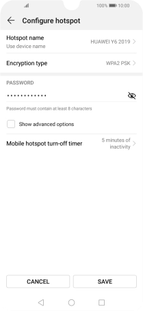 Press Hotspot name.
