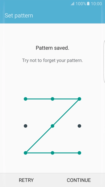 Slide your finger across the screen to connect at least four points and press CONTINUE.