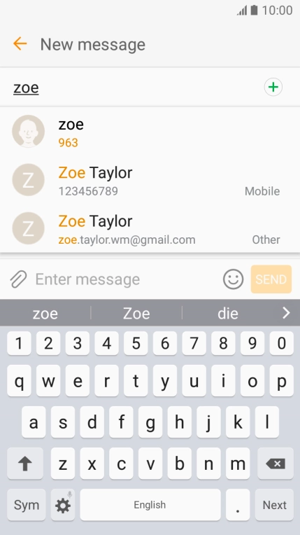 Press the required contact.
