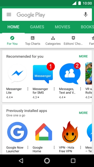 Press the search field.