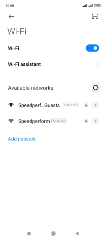 Press the required Wi-Fi network.