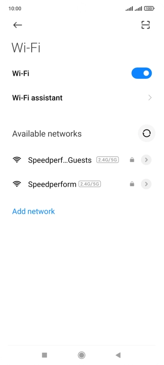 Press the required Wi-Fi network.