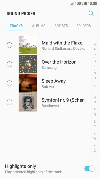 Press the required ring tones to hear them.