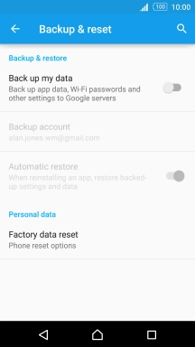 Press Factory data reset.