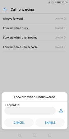 Key in (prefix) 5 (your phone number) and press ENABLE.