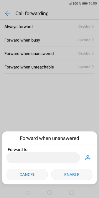Key in (prefix) 5 (your phone number) and press ENABLE.