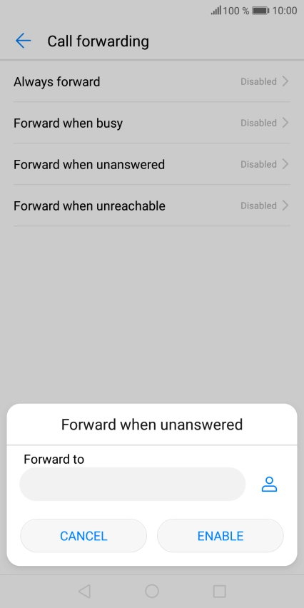 Key in (prefix) 5 (your phone number) and press ENABLE.