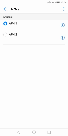 Press the field next to the required data connection to activate it.