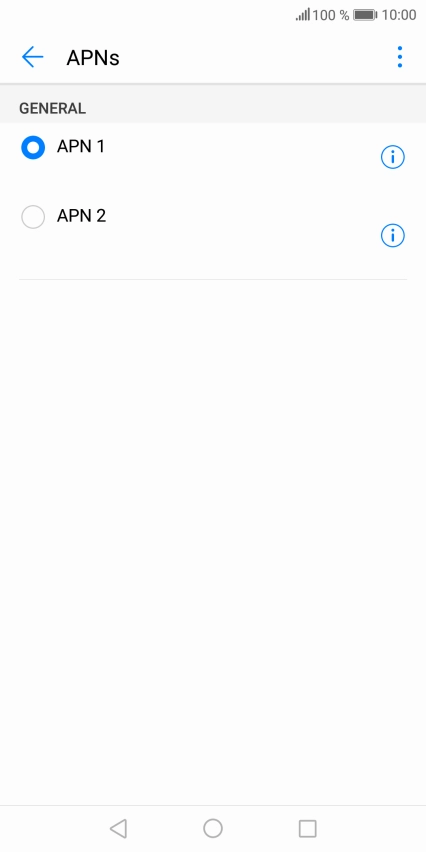 Press the field next to the required data connection to activate it.