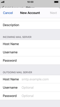 Press Host Name and key in mail.vodafone.ie.