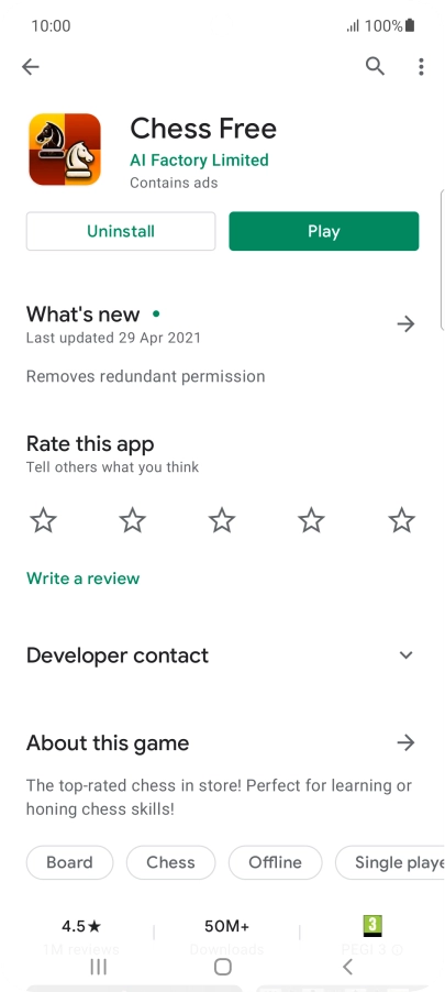 Press Uninstall.