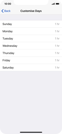 Press the required days.