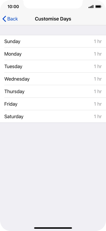 Press the required days.