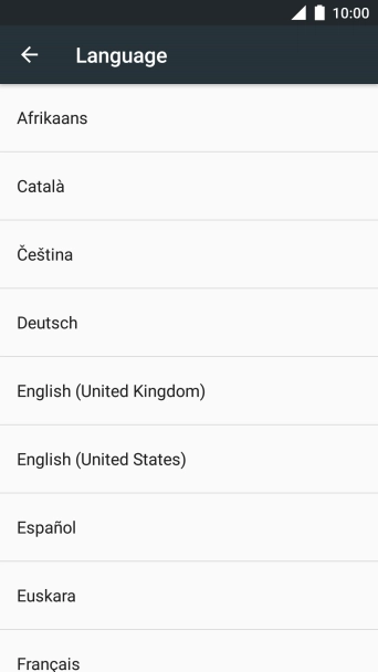 Press the required language.