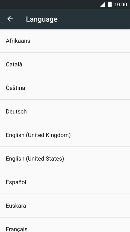 Press the required language.