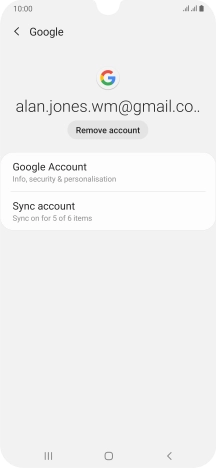 Press Sync account.