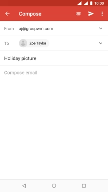 Press the text input field and write the text for your email message.