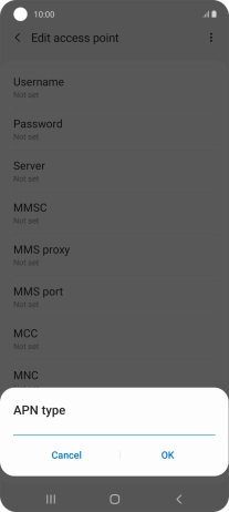 Key in default and press OK.