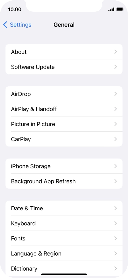 Press Software Update. If a new software version is available, it's displayed. Follow the instructions on the screen to update the phone software.
