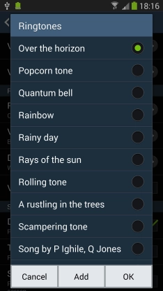 Once you've found a ring tone you like, press .