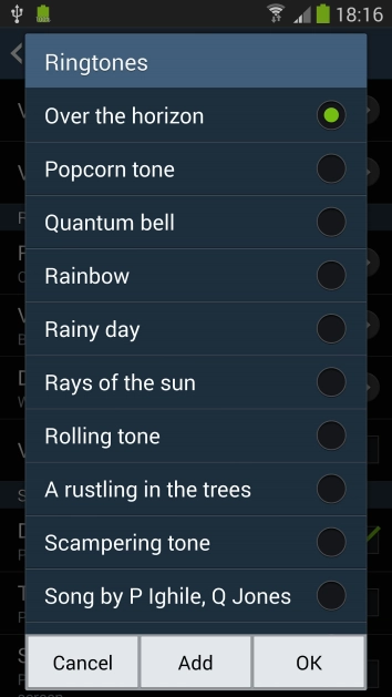 Once you've found a ring tone you like, press .