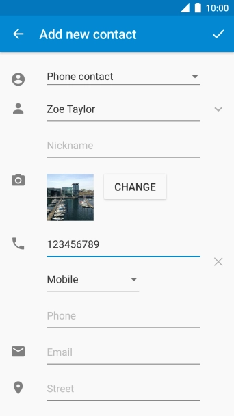 Press the drop down list below the phone number.