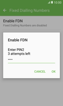 Key in your PIN2 and press OK.
