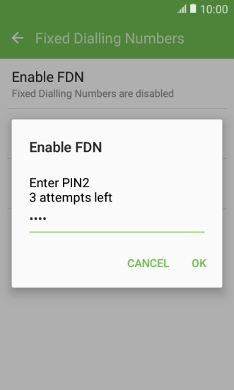 Key in your PIN2 and press OK.