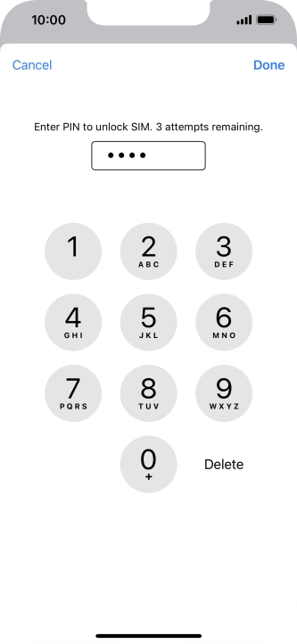 Key in your PIN and press Done.