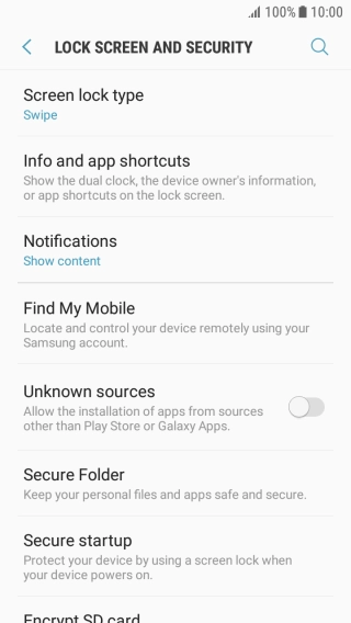 Press Screen lock type.