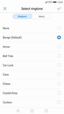 Once you've found a ring tone you like, press the confirm icon.