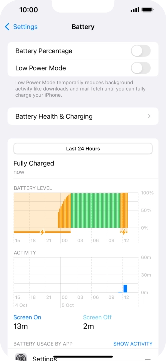 Press Battery Health & Charging.