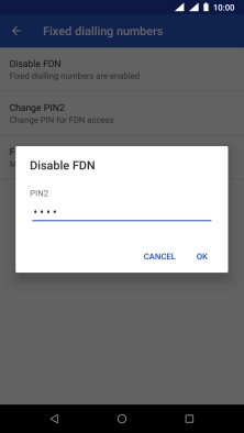 Key in your PIN2 and press OK.