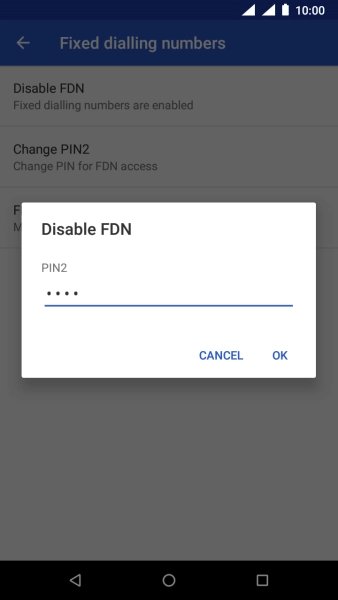 Key in your PIN2 and press OK.