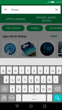 Key in the name or subject of the required app and press the search icon.