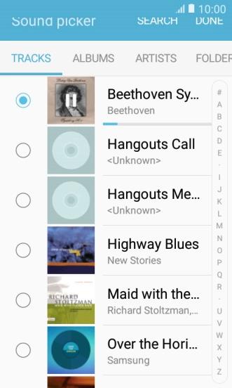Once you've found a ring tone you like, press DONE.