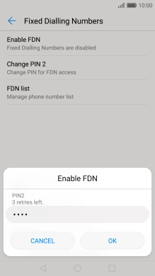 Key in your PIN2 and press OK.