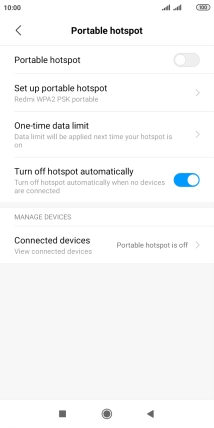 Press Set up portable hotspot.