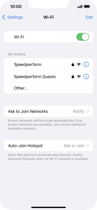 Press the required Wi-Fi network and key in the password for the Wi-Fi network.