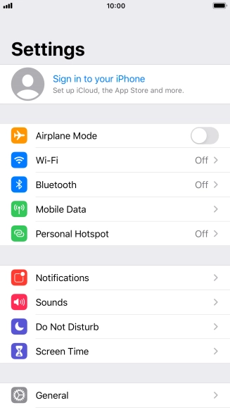 Press Sign in to your iPhone.