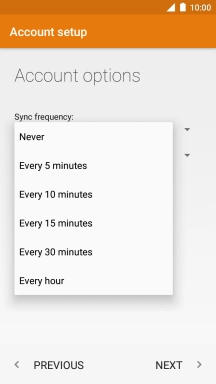 Press the required setting.