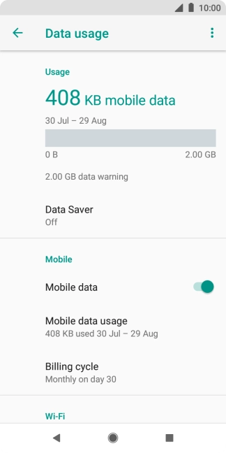 The total data usage is displayed.