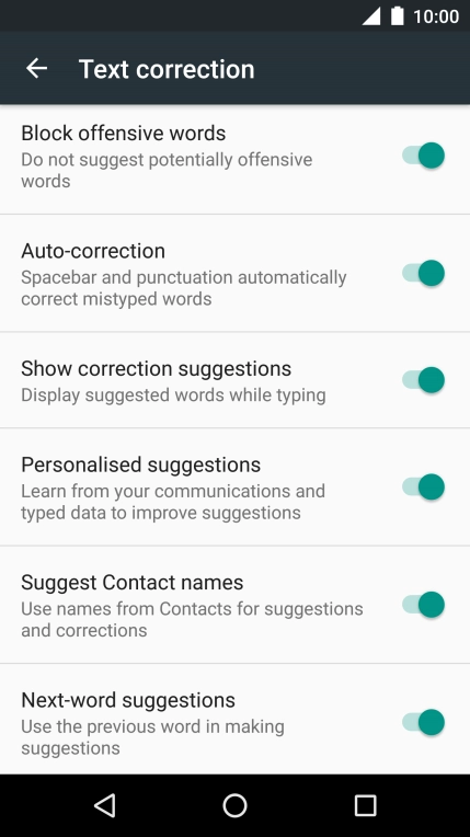 Press the Return key to return to the home screen.