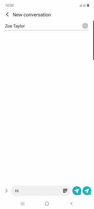 Press the send icon next to the required SIM when you've written your text message.